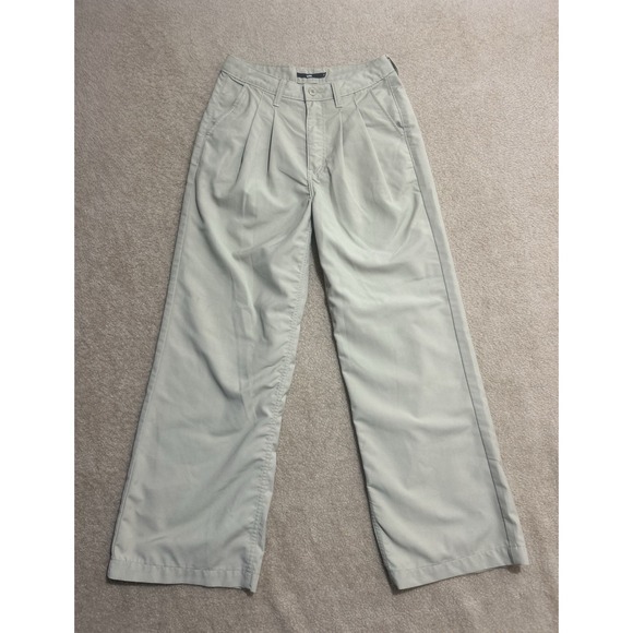 Vans Pants - Vans Alder Relaxed Pants Women's 26‎ Beige Chino Pleated Front Wide Leg Skater